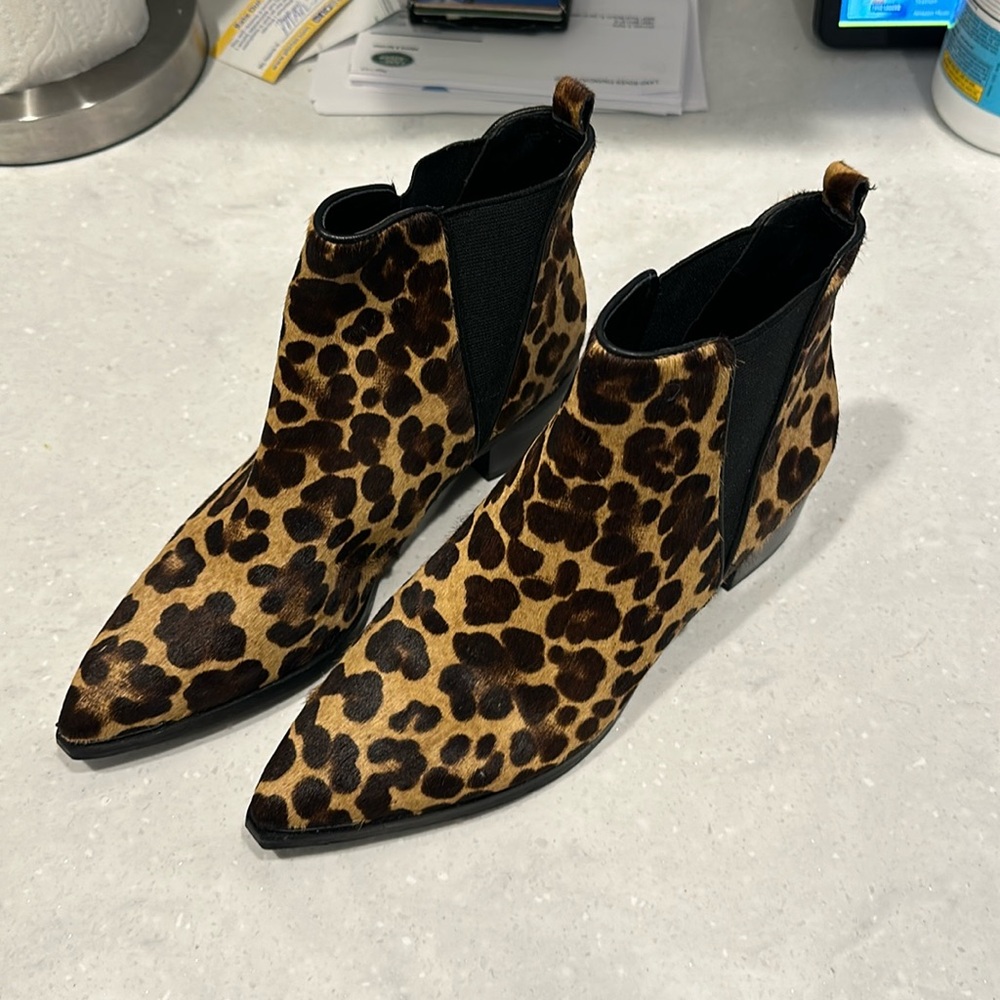 Marc Fisher Leopard Heel Boots size 8